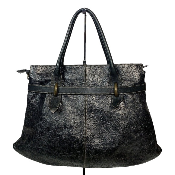 Roberta Gandolfi Made in Italy Black Leather Embossed Shoulder Bag - Picture 8 of 15